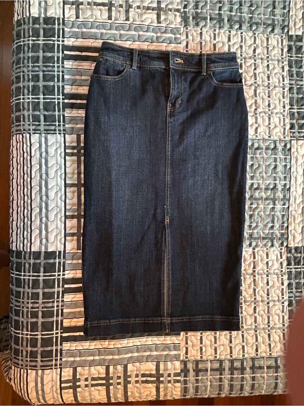Talbots Dark Blue Denim Skirt